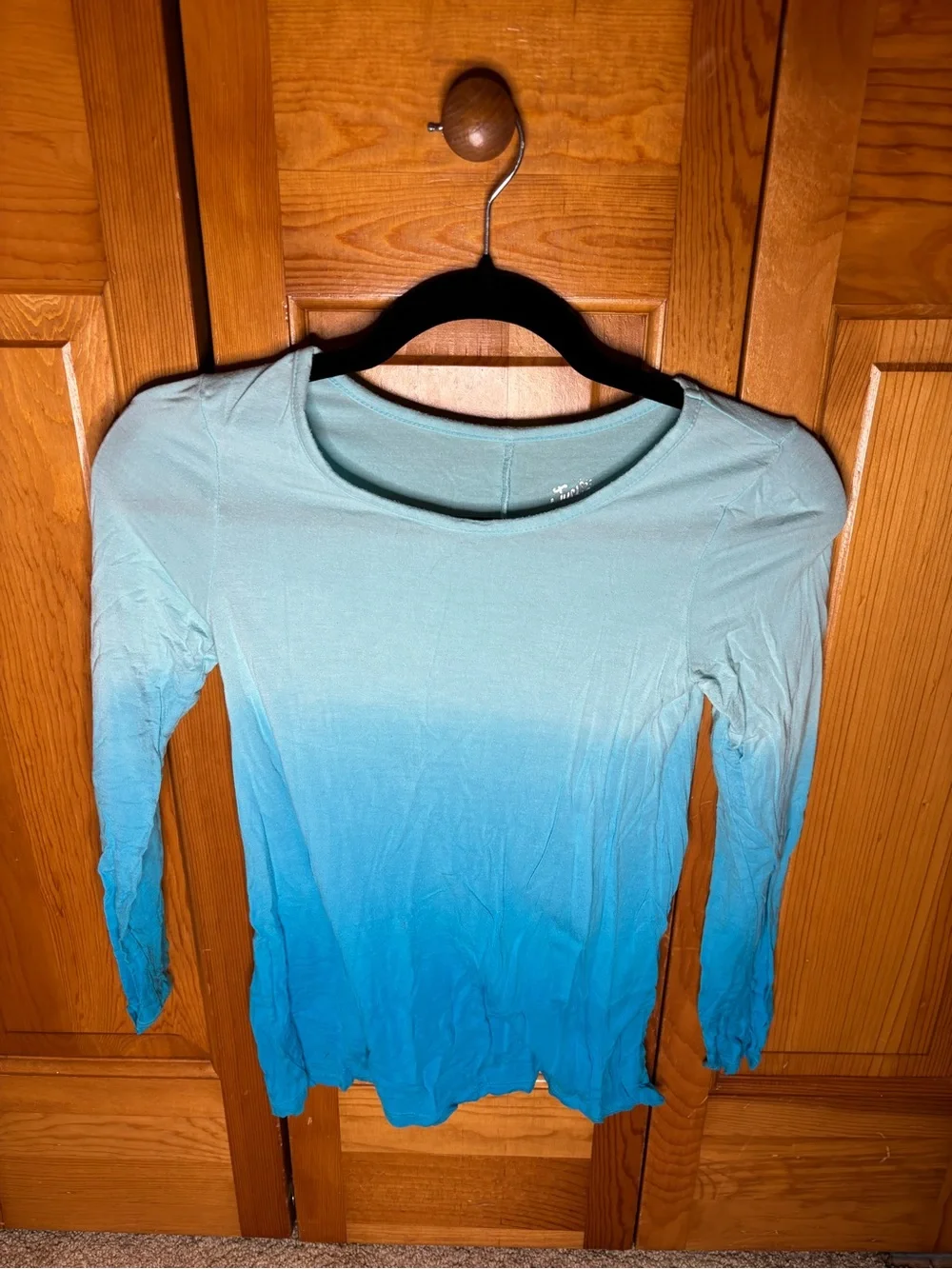 Justice Aqua Ombre Long Sleeve Tee Top